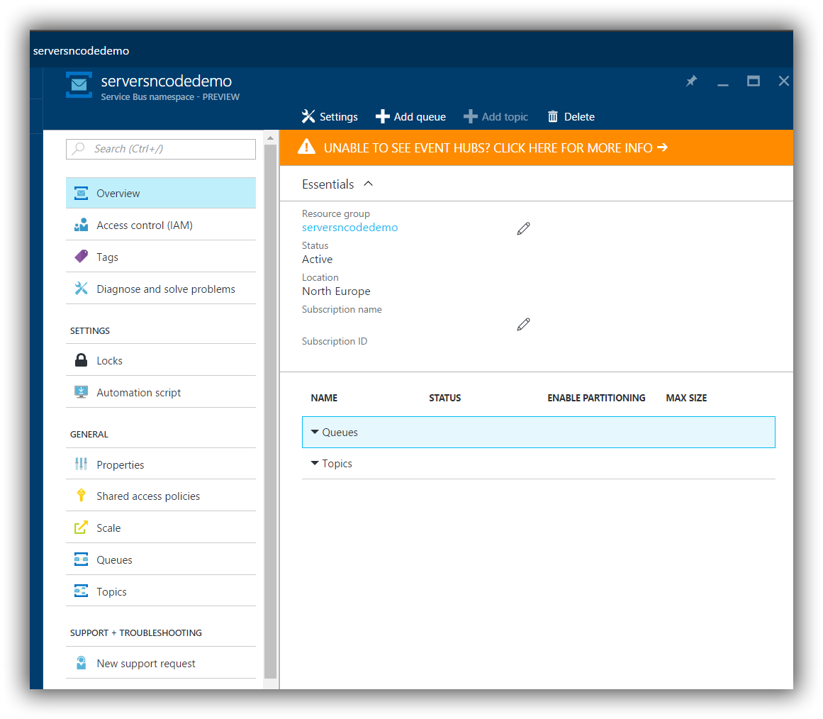 Service Bus up and running