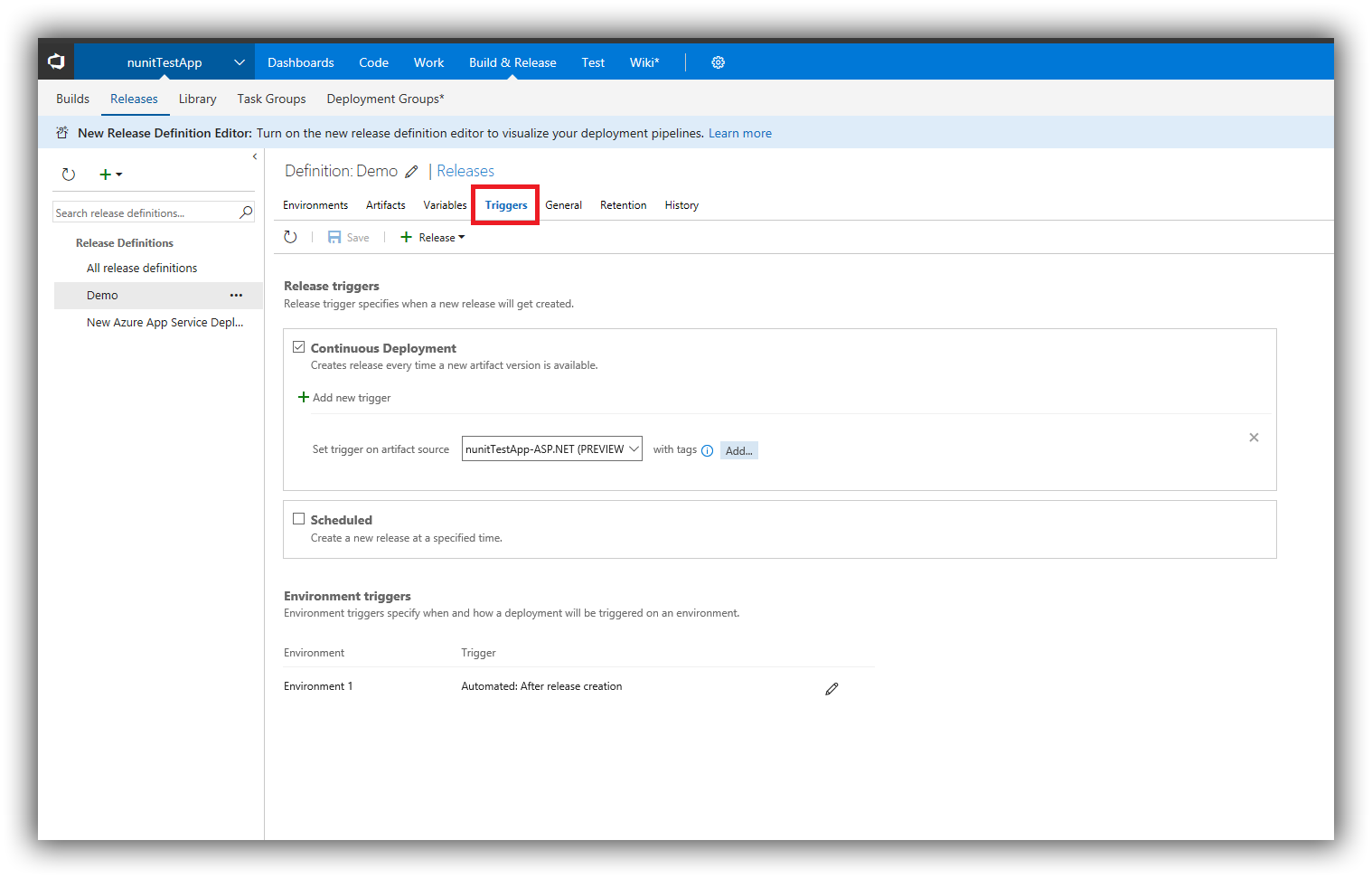VSTS - Release Triggers