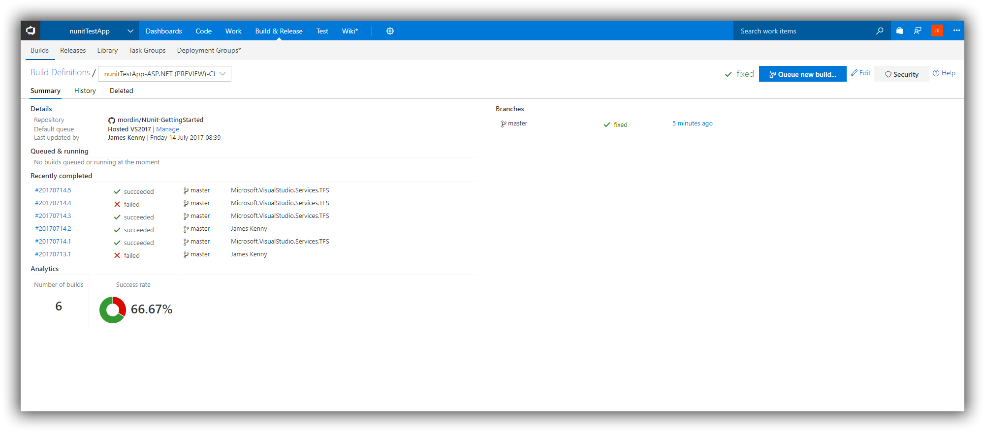 VSTS - Build Detail